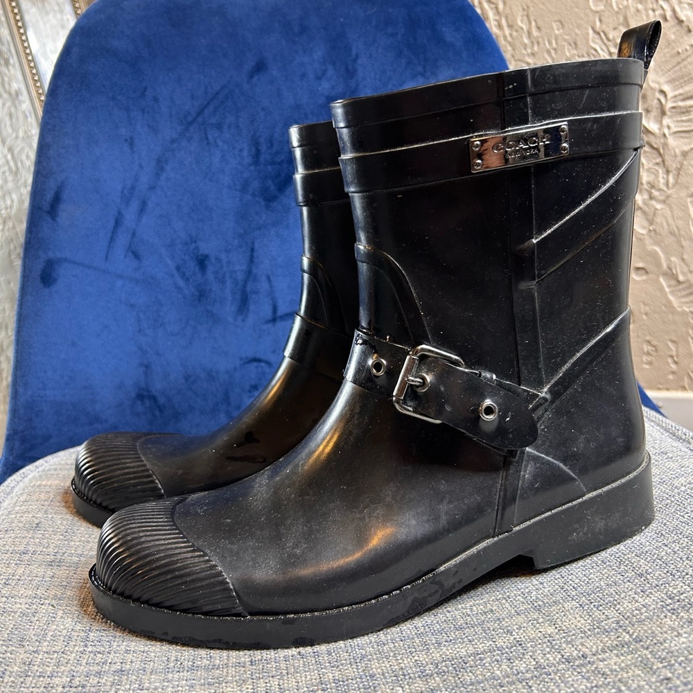 Coach Black Rainboots